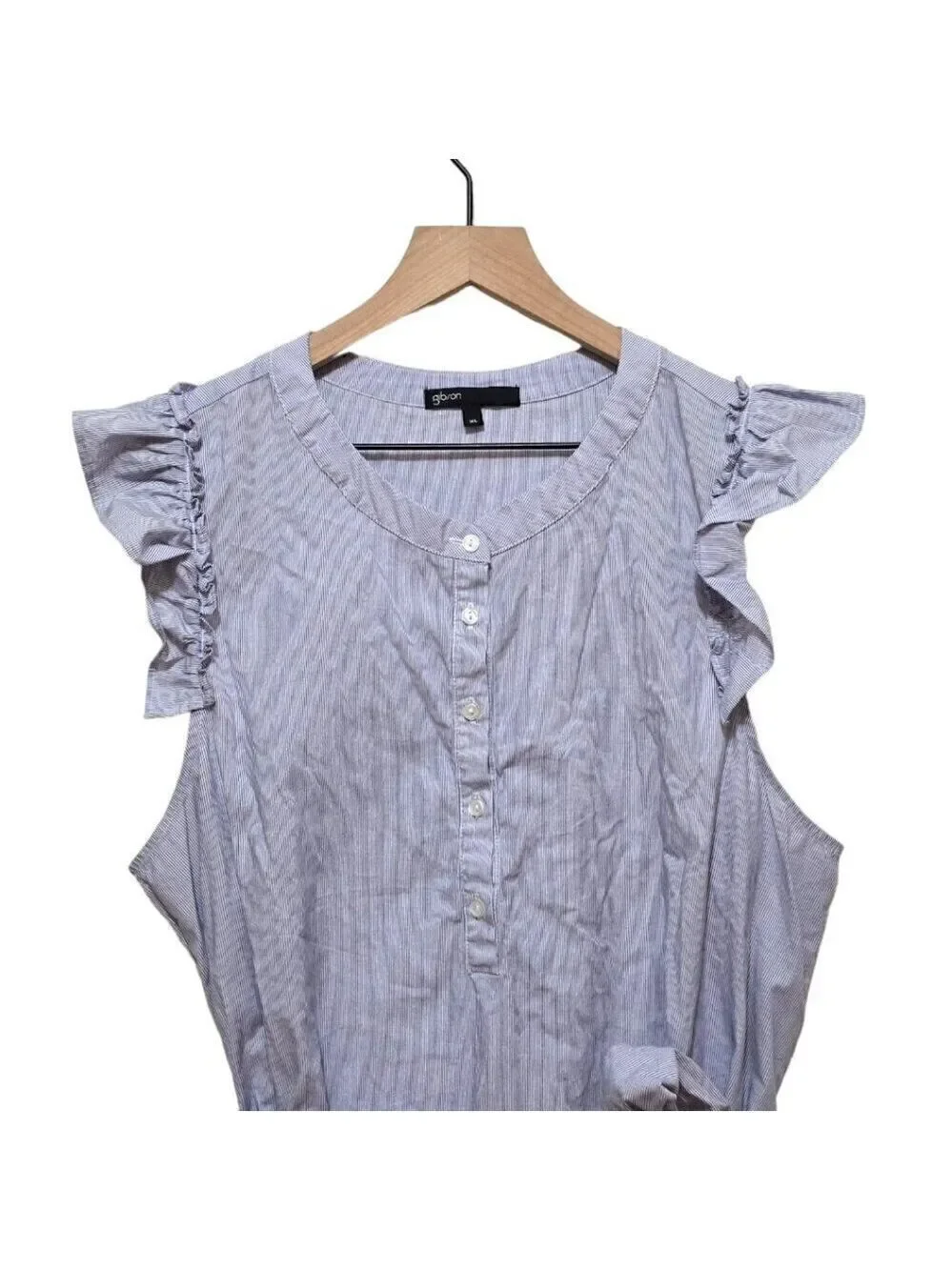 Gibson X Hi Sugarplum Flamenco Ruffle Tie Waist Striped Dress Sz XL